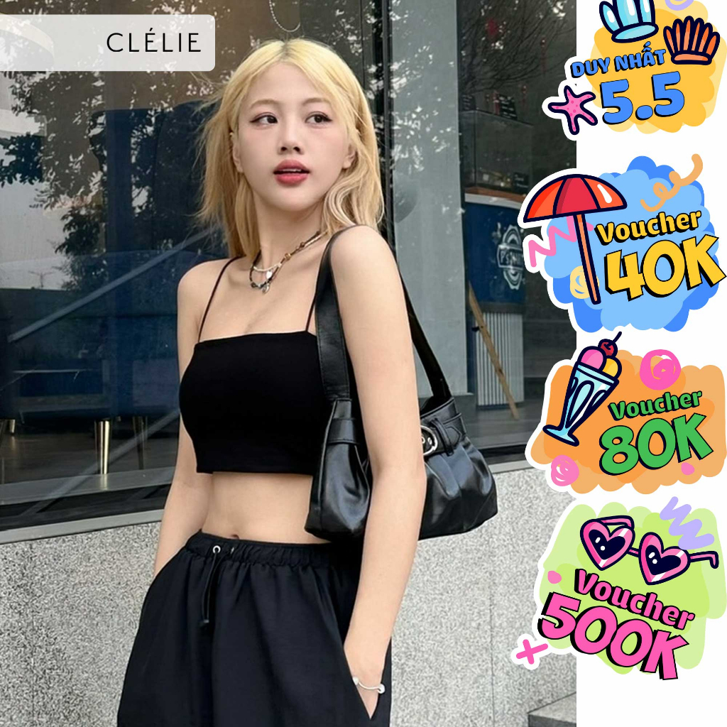 Áo croptop nữ 2 dây | LENA TOP - CLÉLIE
