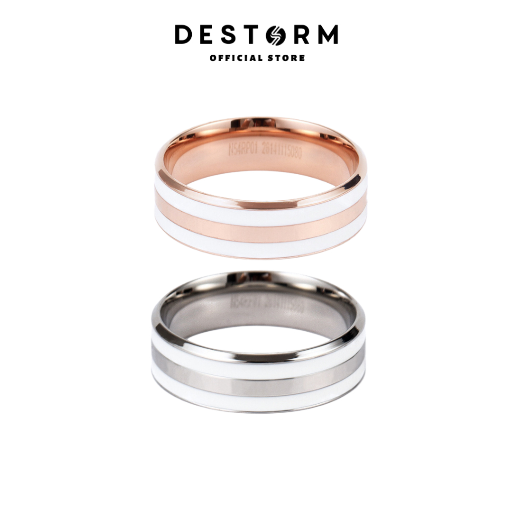 Nhẫn unisex DW V2 sọc cặp đôi nam nữ khắc tên theo yêu cầu nhẫn nam nữ thép titan cao cấp không đen gỉ - DSA 07