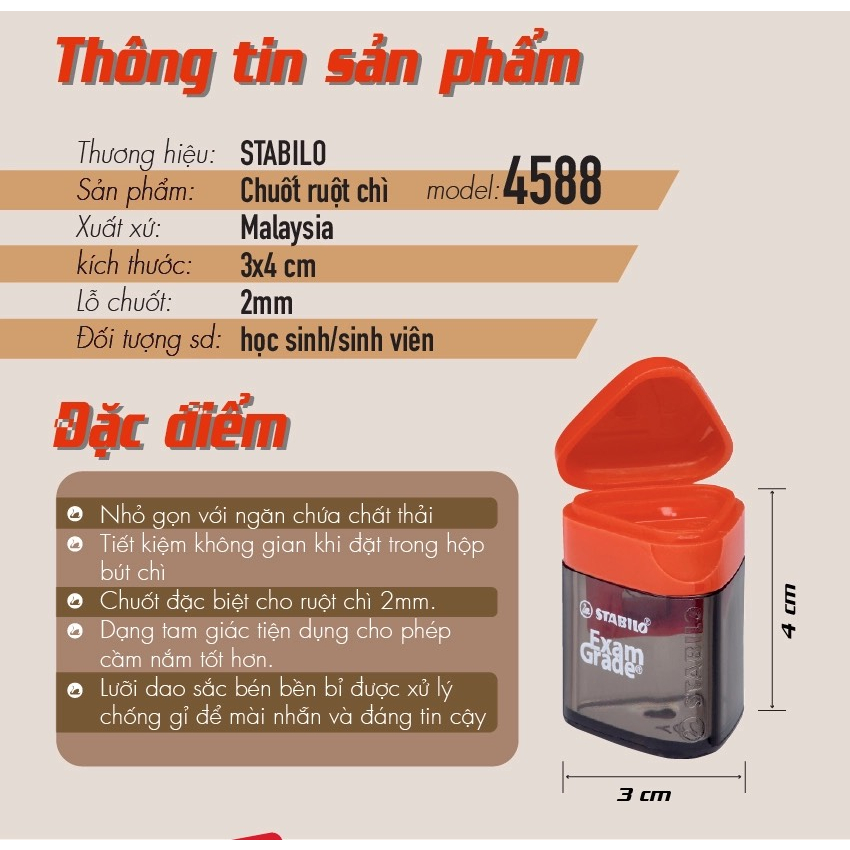 Chuốt ruột chì Stabilo 2.0mm Exam Grade 4588 THEARTSHOP