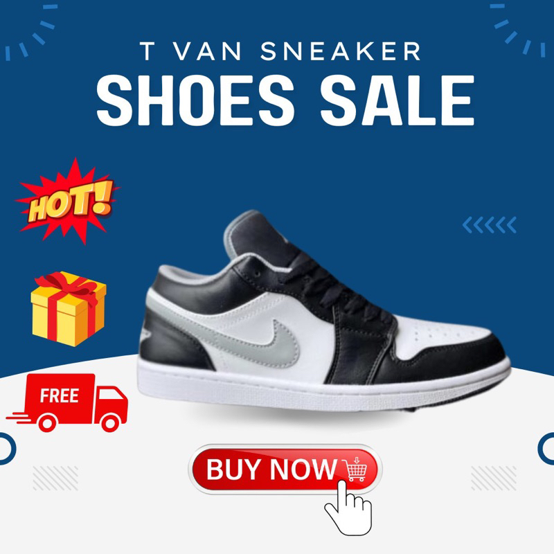 [Có sẵn] Giày J đen xám thấp cổ cao cấp