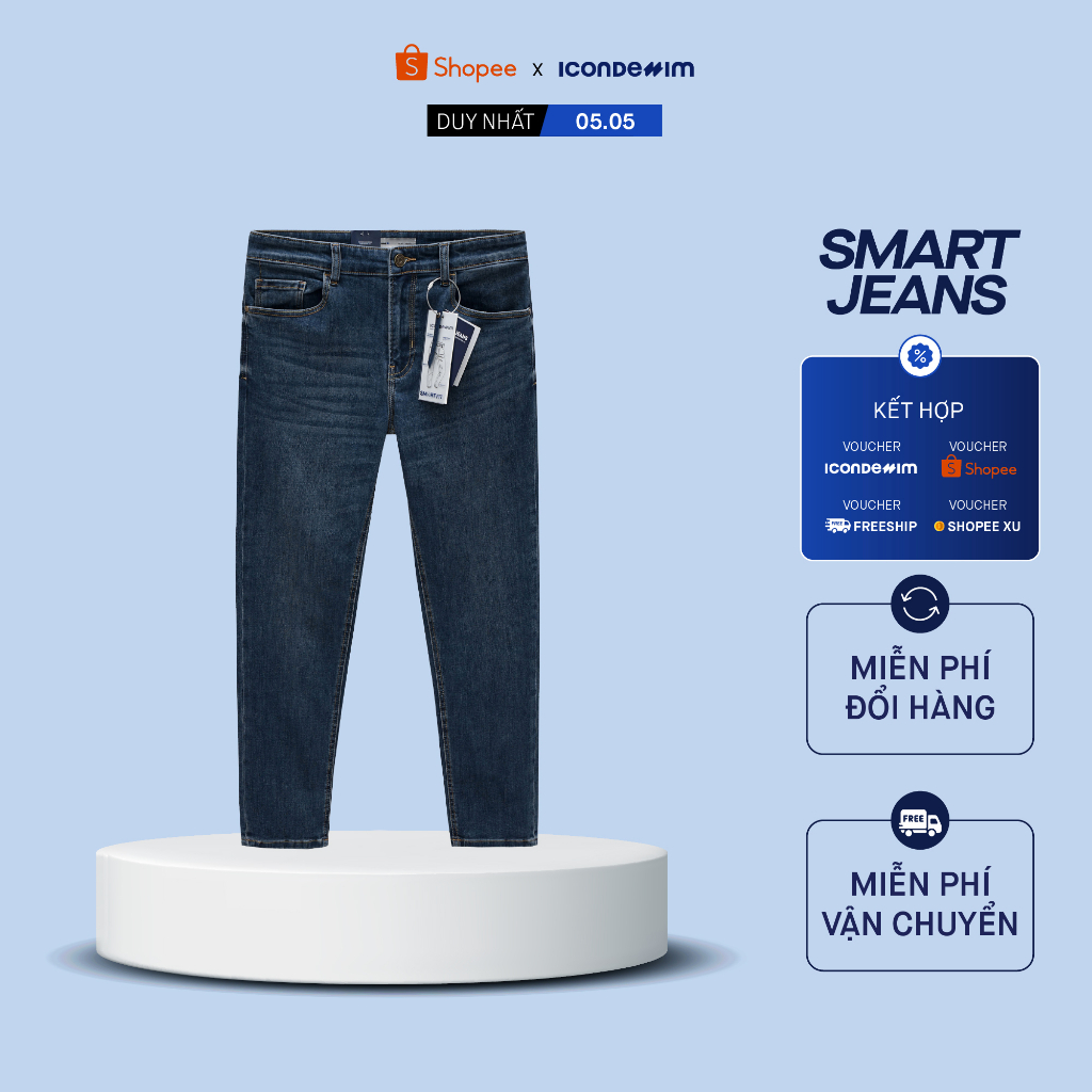 Quần Jeans Nam ICONDENIM Smart Jeans Form Smart Fit Blue QJID0116