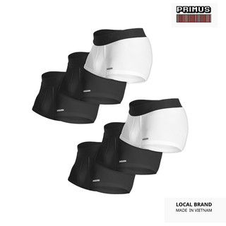 Quần lót nam form sịp đùi, hộp 6 boxer nam Primus No logo.