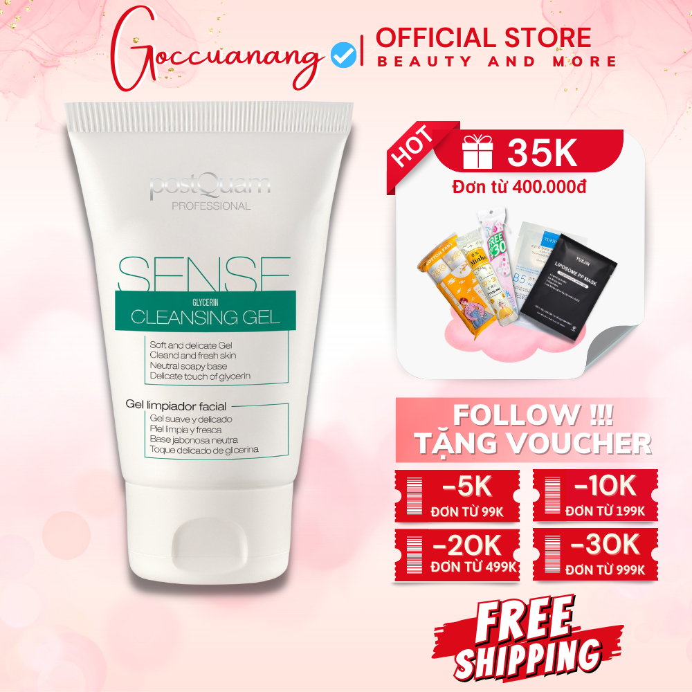 Sữa rửa mặt dành cho da mỏng yếu nhạy cảm Postquam Sense Cleansing Gel 125ml