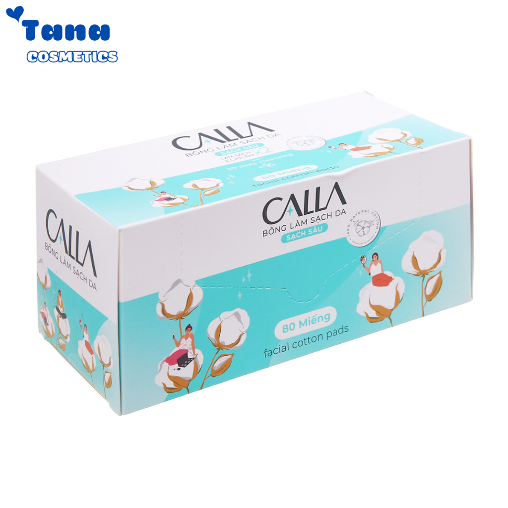 QUÀ TẶNG - Bông Tẩy Trang CALLA 80 Miếng/ Hộp - Hạt Massage
