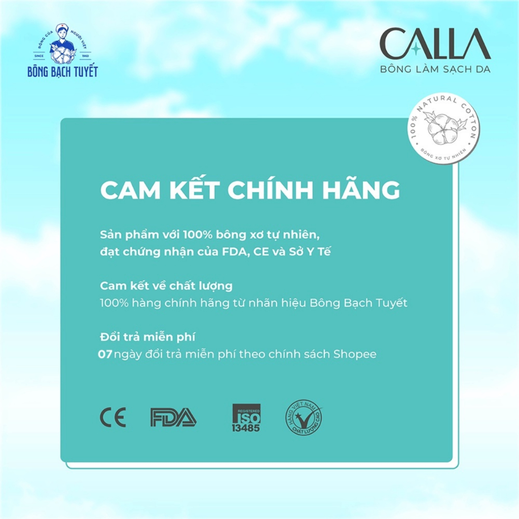 QUÀ TẶNG - Bông Tẩy Trang CALLA 80 Miếng/ Hộp - Hạt Massage