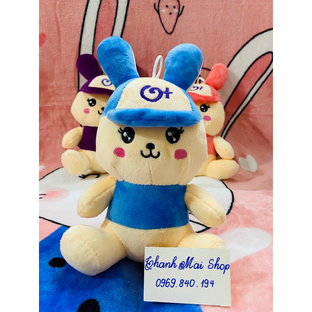 THÚ NHỒI BÔNG THỎ ĐỘI MŨ NHỀU MÀU SẮC KHÁC NHAU 25cm
