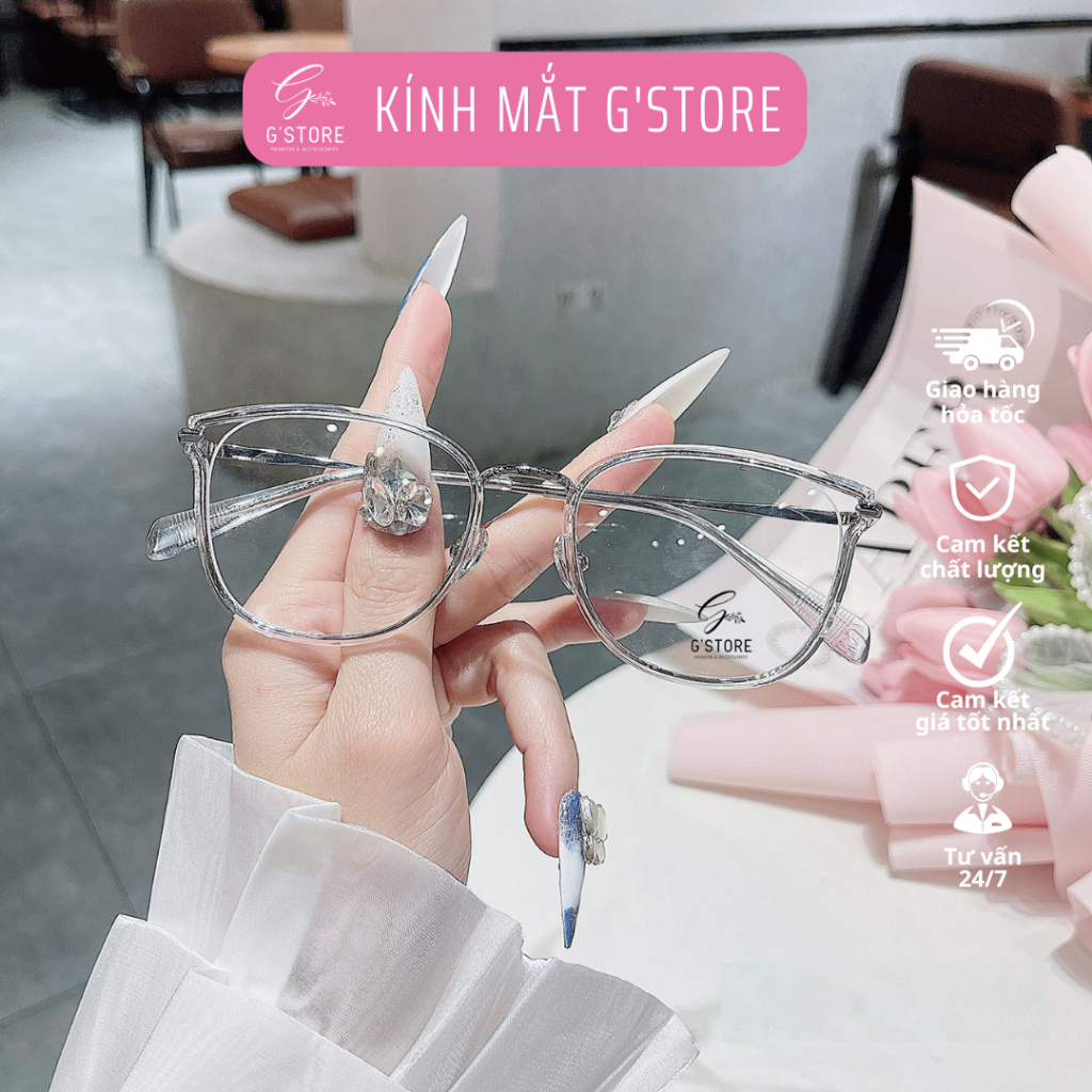 Kính Mắt Vuông Nam Nữ Xịn Đẹp, Chất Liệu Kim Loại Chắc Chắn Phong Cách Hàn Quốc 2293 - G'store