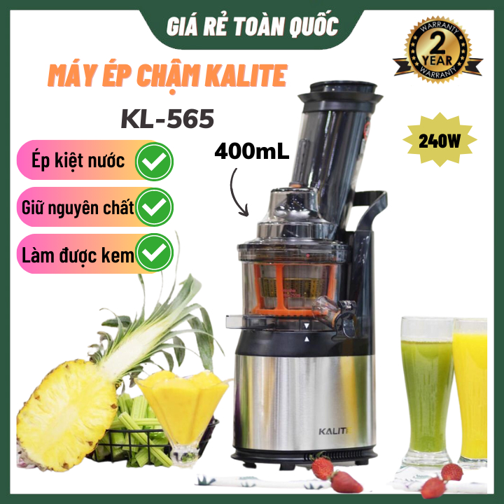 Máy ép hoa quả - Máy ép chậm kalite Kl-565, ép kiệt nước giữ nguyên dinh dưỡng bảo hành 24 tháng