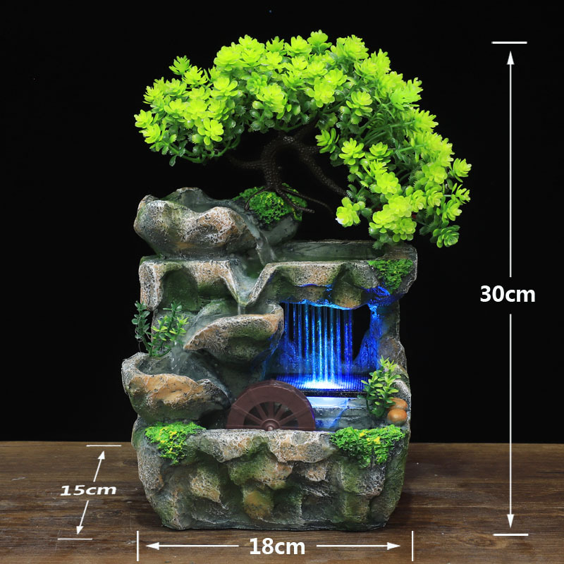 Thác Nước Phong Thuỷ- Tiểu cảnh non bộ-Thác phong thủy mini để bàn-Thác Nước Đẹp-01 GIA CÁT 125