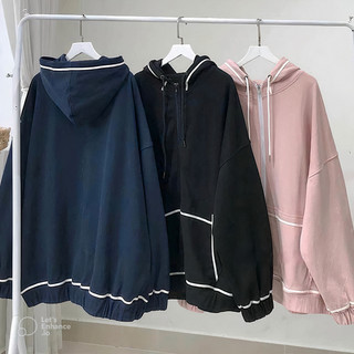 Áo Hoodie Zip Nỉ Ngoại Viền Line Túi Tay Nón - Áo Khoác Nỉ nam nữ Unisex (HD440 - Ảnh Thật)