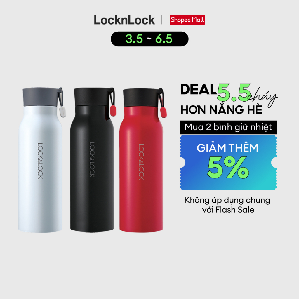 Bình giữ nhiệt Lock&Lock Name Tumbler 500ml - đỏ/trắng/đen - LHC4125