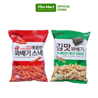 Bim bim quẩy xoắn hàn quốc tôm mart thơm ngon, giòn, ăn vặt, ngậy mùi phô mai - gói 140g