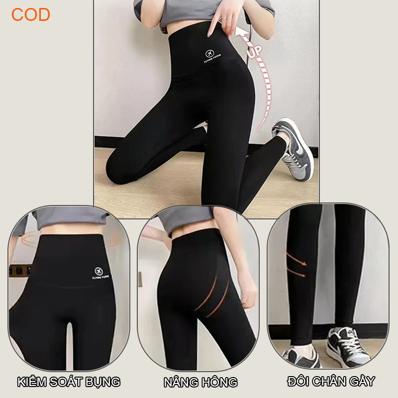 Quần tập yoga nữ，cạp cao quần nâng mông， thể thao đồ tập yoga，Simple khô  Thời trang bigsize-S-3XL-93kg