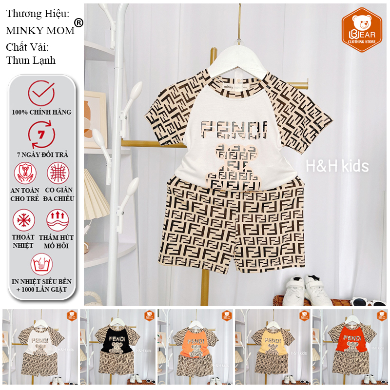 Bộ cộc tay cho bé MINKY MOM thun lạnh cao cấp size 7-18kg