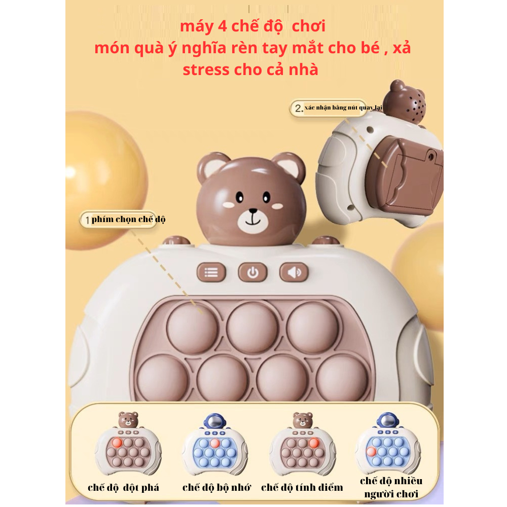 Pop it game điện tử xả stress theo nhạc Tiếng Anh - Đồ chơi Fidget Toy giải trí rèn luyện khả năng tập trung, phản xạ