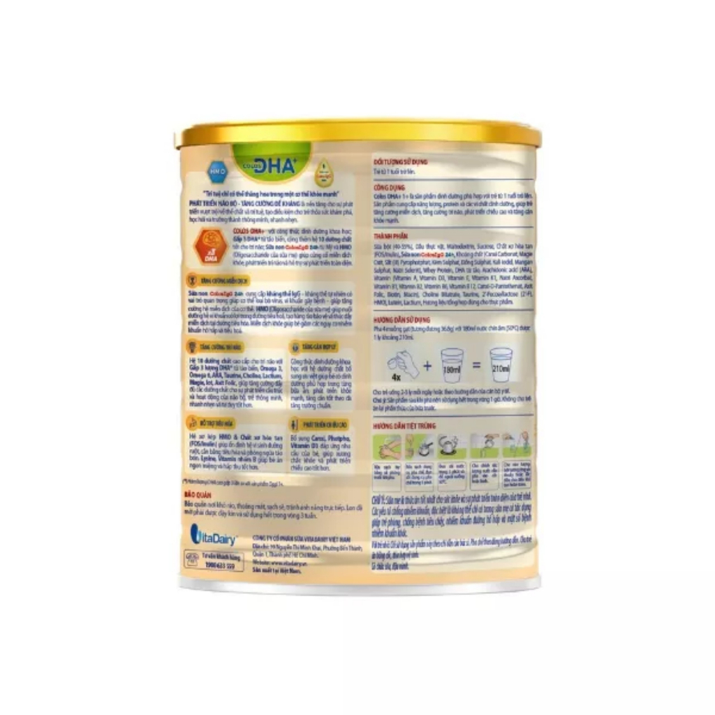 [HSD T6-2025] [Quét Mã QR Đổi Quà] Sữa Bột Colos DHA 0+ 800g [0 - 12 Tháng].