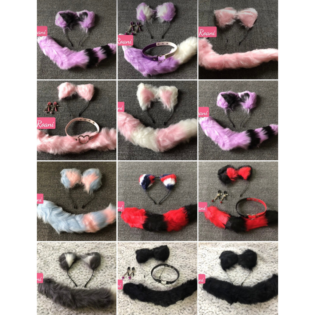 (Ảnh thật) Phụ kiện cài tóc lông mượt hóa trang thỏ cáo cosplay