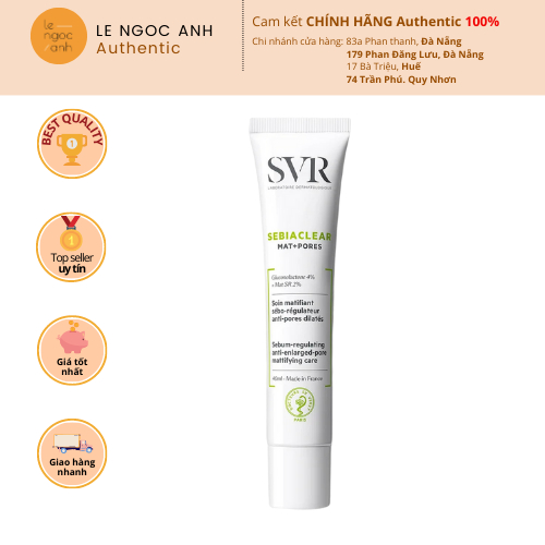 Kem Dưỡng Ẩm Kiềm Dầu SVR Mat + Pores sebiaclear 40ml