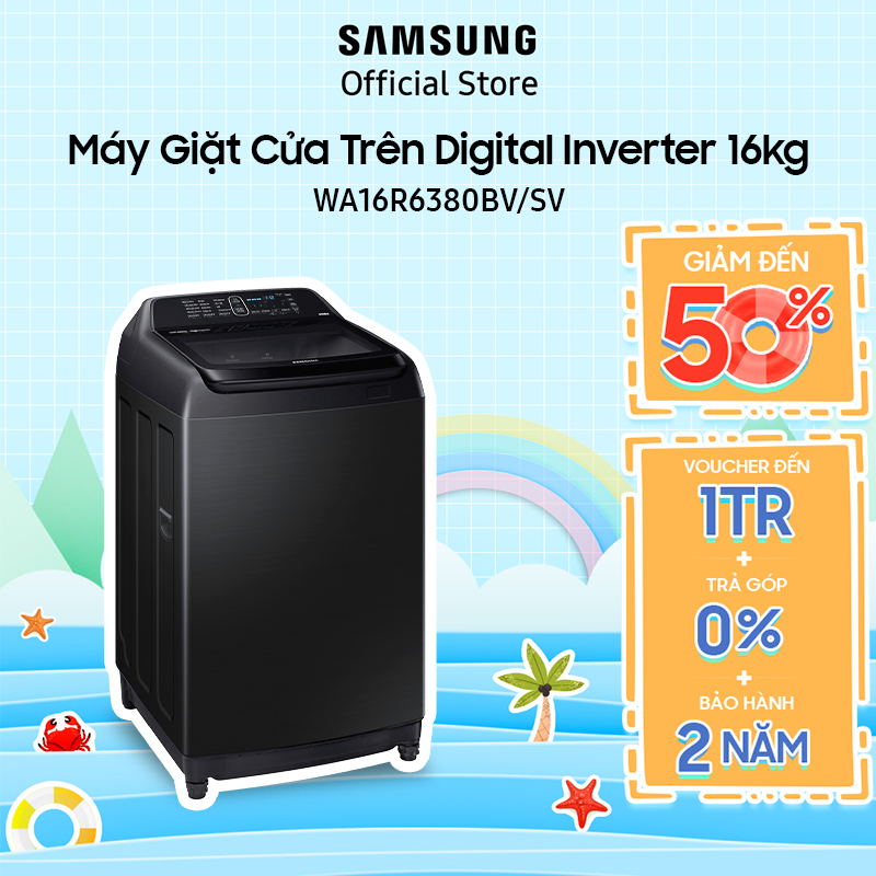 Máy Giặt Samsung Cửa Trên Digital Inverter 16kg (WA16R6380BV) - Miễn phí công lắp đặt