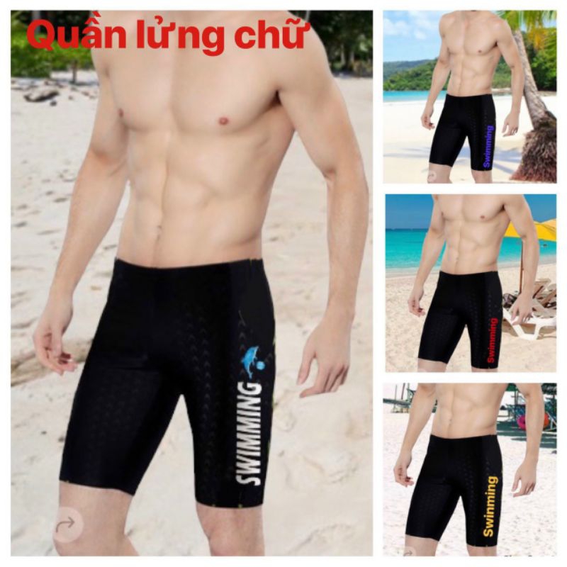 Quần bơi Nam lửng dây rút tiện lợi đủ size 35-100kg ,Chống thấm nước, co dãn Thoải mái