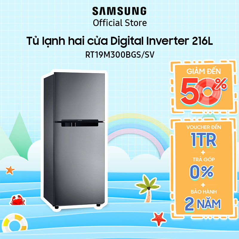 Tủ lạnh hai cửa Samsung Digital Inverter 208L RT19M300BGS/SV - Miễn phí lắp đặt