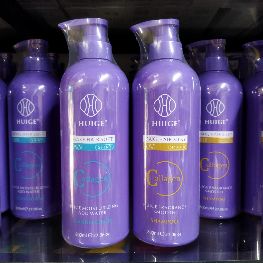 Dầu Gội Đầu Huige Collagen Tím Phục Hồi Mềm Mượt Xả Thơm Nước Hoa Lưu Hương Lâu 800ml MPQO
