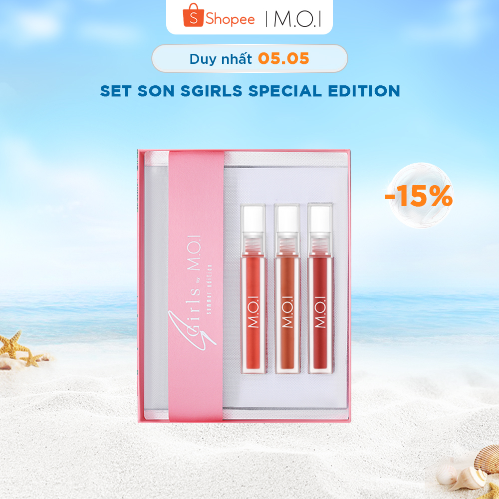 Set 3 cây Son Nhung Lỳ SGIRLS BY M.O.I SPECIAL EDITION mỏng nhẹ, mềm mại nhung mịn