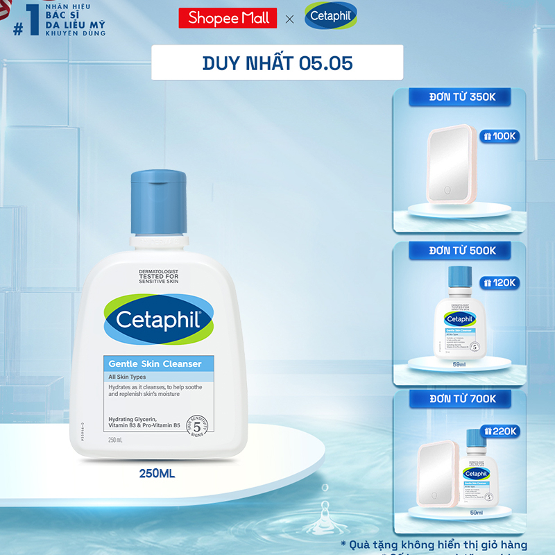 Sữa rửa mặt dịu lành cho da nhạy cảm CETAPHIL GENTLE SKIN CLEANSER 250ML