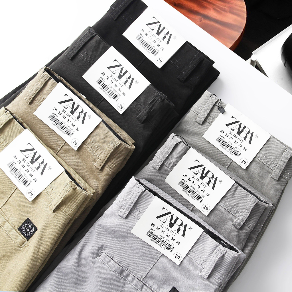 Quần dài Kaki nam ống suông Form slim - vải kaki cotton co giãn thấm hút mồ hôi (ZARA) | BigBuy360 - bigbuy360.vn