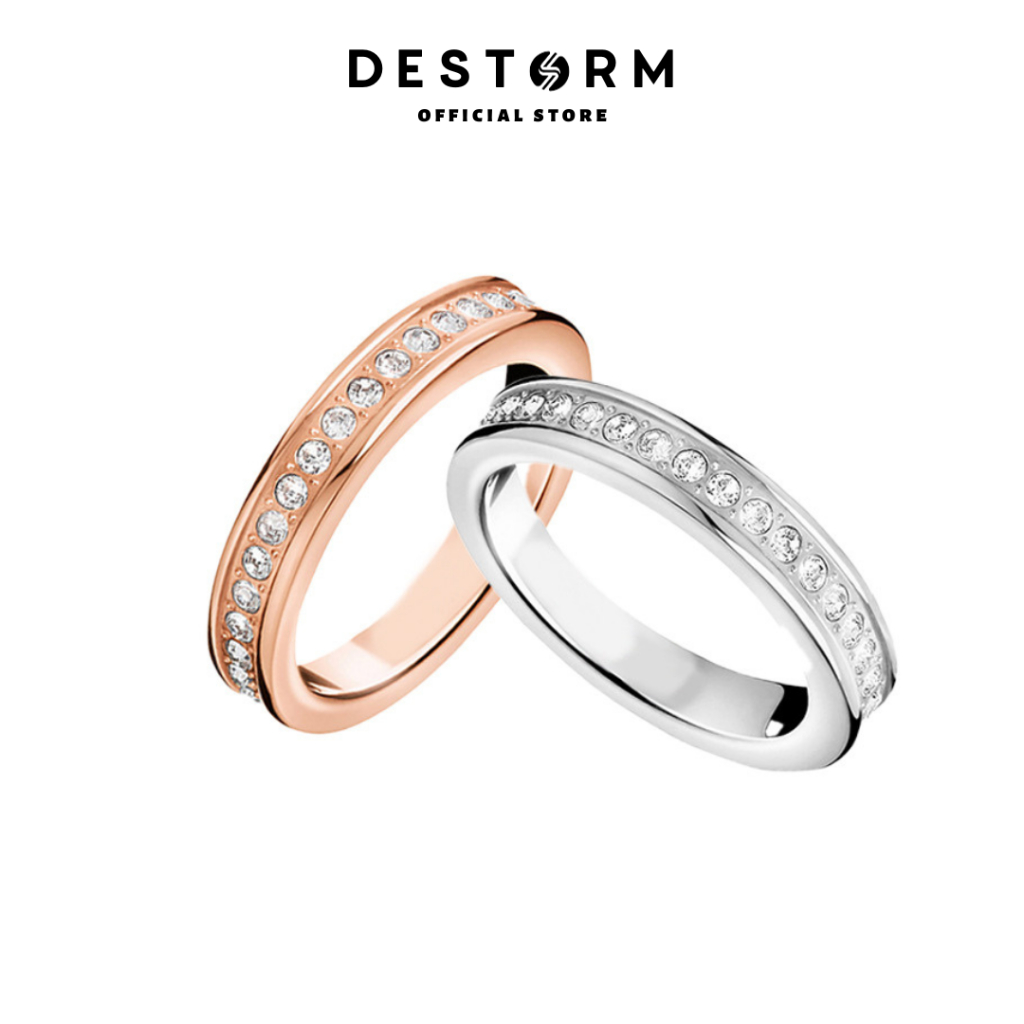 Nhẫn CK đá diamond cặp đôi nam nữ thép titan cao cấp không đen gỉ Nhẫn unisex khắc tên theo yêu cầu - DSA 09