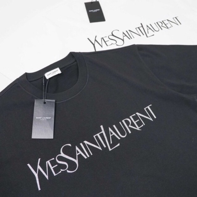 Áo Thun YSL In Nhũ Kim Tuyến Cao Cấp , Áo Phông Tay Lỡ YSL Form Rộng Cotton 100