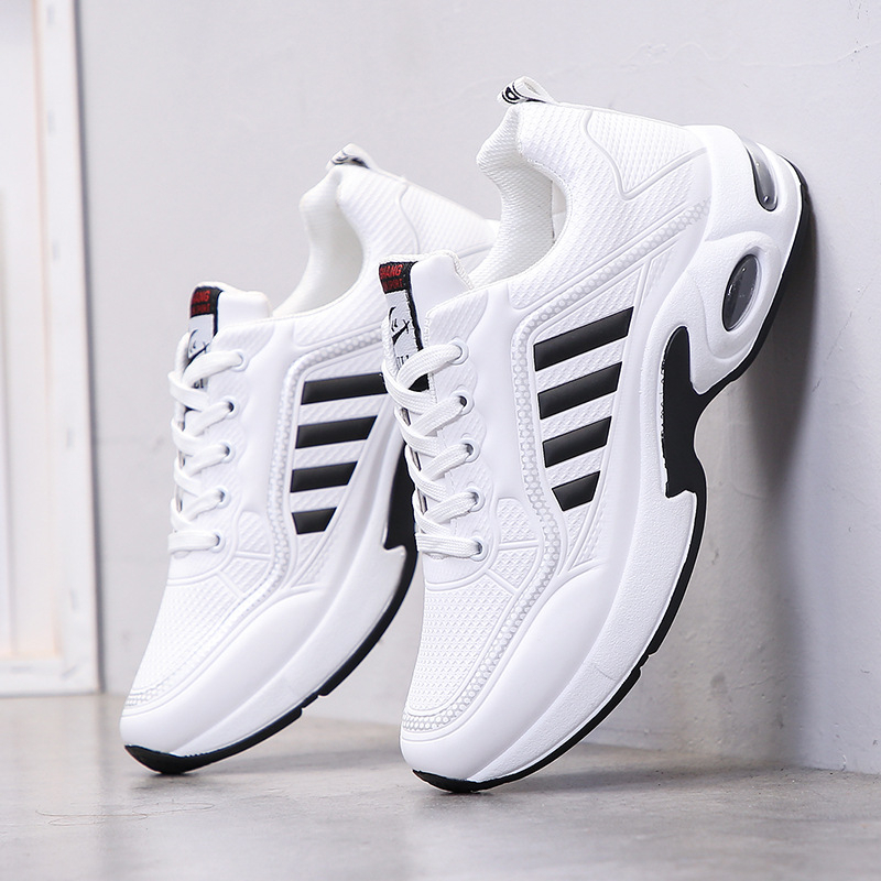 Giày thể thao nam sneaker cổ cao chất liệu da độn đế đẹp