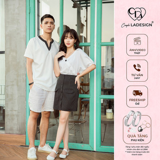 Đồ đôi áo đôi nam nữ coupleladesign váy đầm áo sơ mi couple alula top x triped skirt x zane shirt