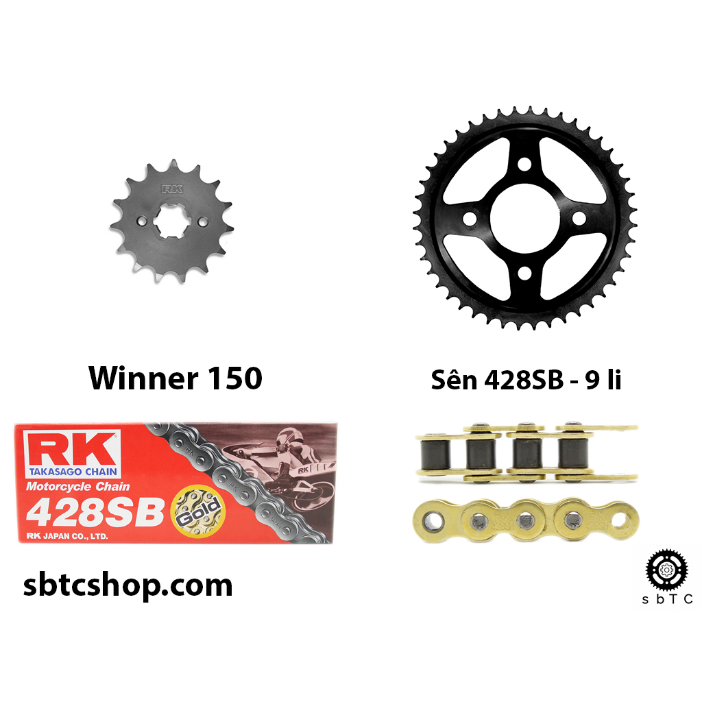 NSD Nhông sên dĩa RK vàng Winner 150 chính hãng