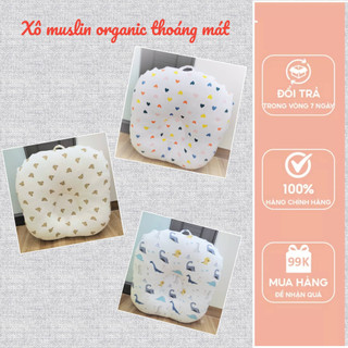(Kèm gối nhỏ 55k) Đệm gối chống trào ngược xô muslin cao cấp cho bé - Hàng đẹp size 70*70cm