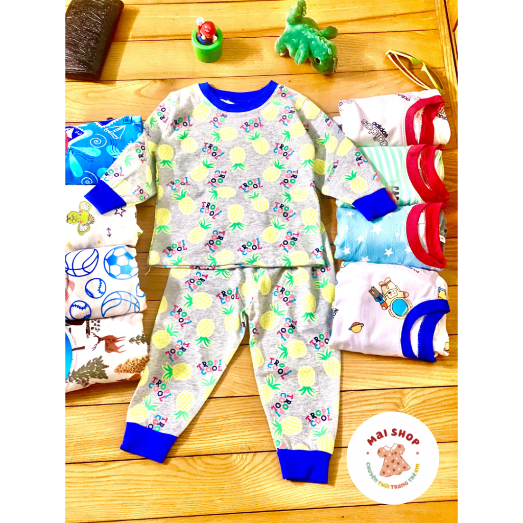 Bộ Cotton dài tay 10-22 kg Cho Bé Trai (1-5 tuổi)