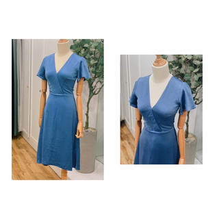 Thanh lý đầm lụa 2D size S Xanh dương