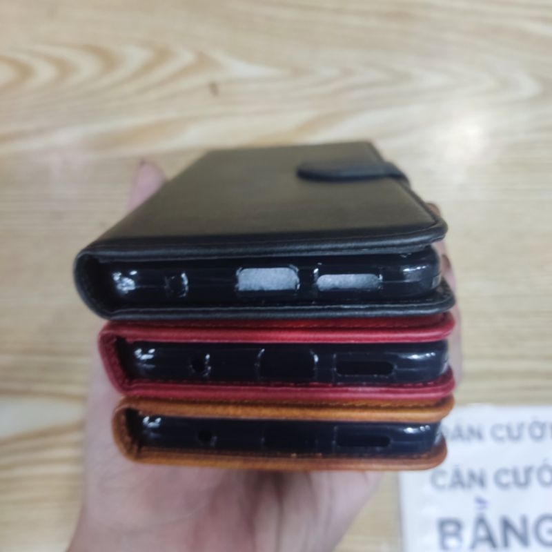 Bao da Xiaomi Redmi Note 12 4G dẻo da màu hai mặt có thất gài có ngăn nhét thẻ car