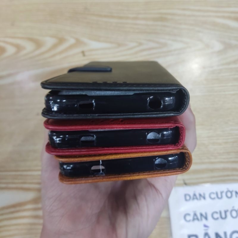 Bao da Xiaomi Redmi Note 12 4G dẻo da màu hai mặt có thất gài có ngăn nhét thẻ car