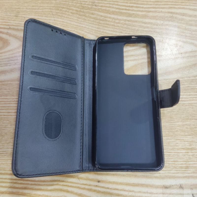 Bao da Xiaomi Redmi Note 12 4G dẻo da màu hai mặt có thất gài có ngăn nhét thẻ car