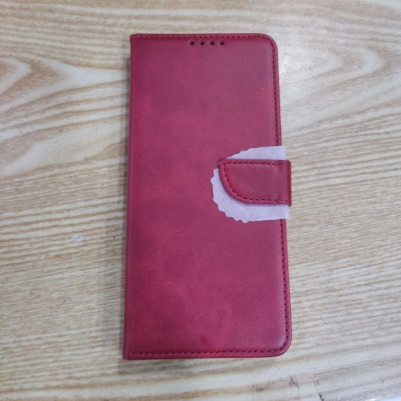 Bao da Xiaomi Redmi Note 12 4G dẻo da màu hai mặt có thất gài có ngăn nhét thẻ car