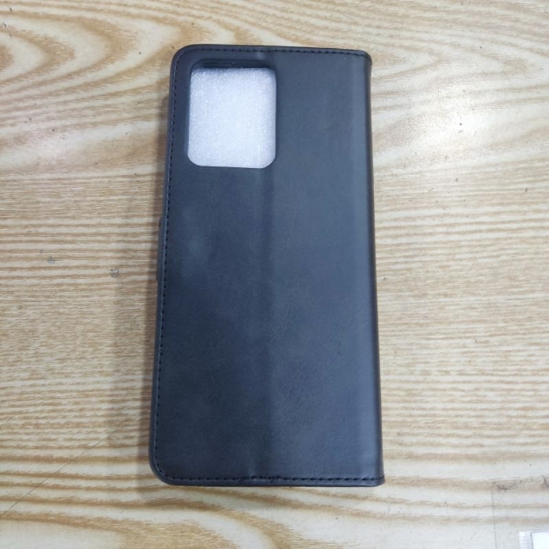 Bao da Xiaomi Redmi Note 12 4G dẻo da màu hai mặt có thất gài có ngăn nhét thẻ car