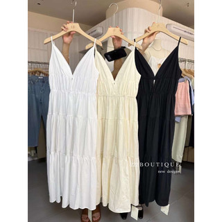 Váy linen xát nách cổ V LC 7553
