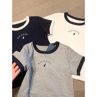 Kangol kangaroo uk nhỏ triều thương hiệu ngắn tay áo giản dị babes ngắn bông in thẳng vai áo thun