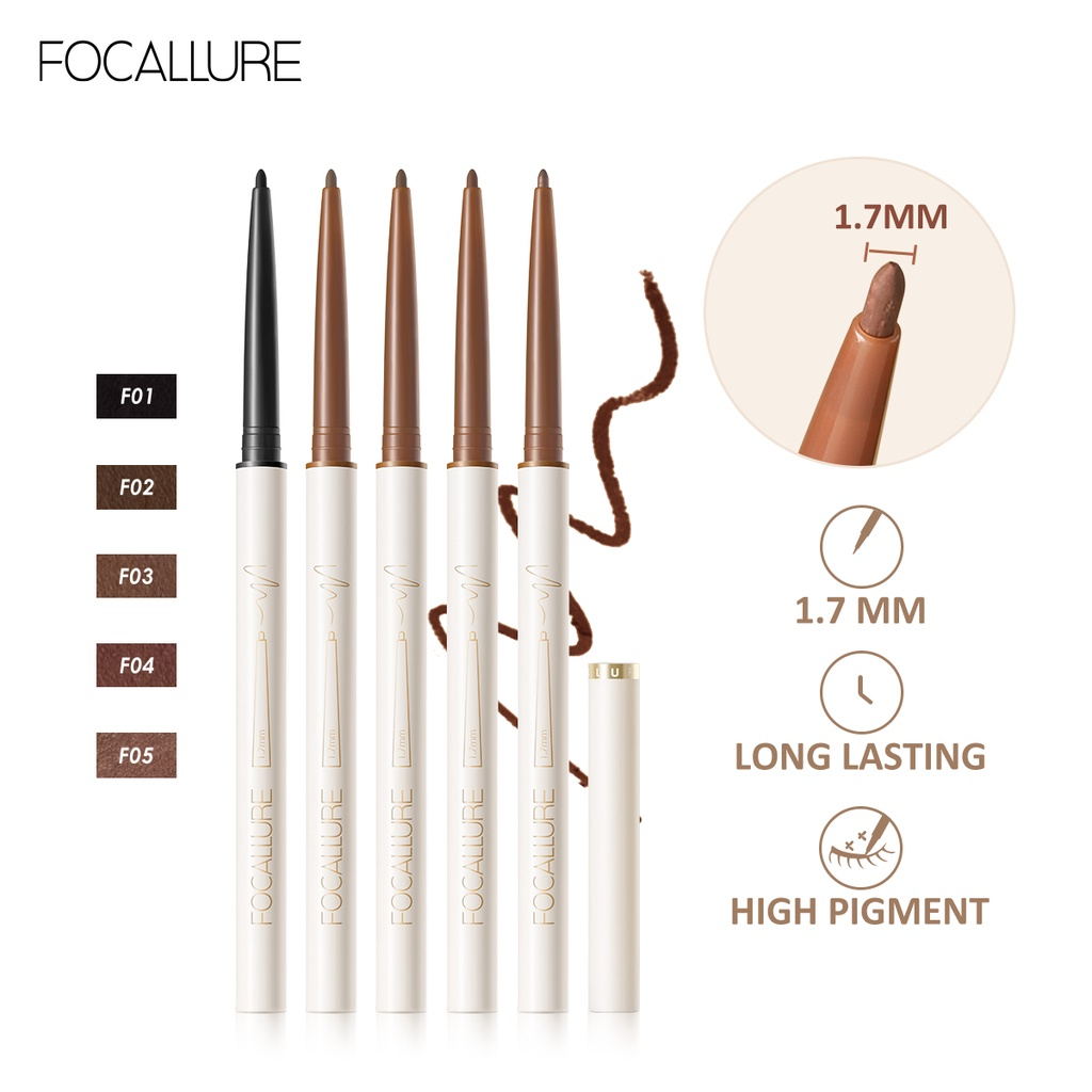 Bút chì kẻ mắt FOCALLURE FA243 đầu mảnh 1.7mm chống thấm nước lâu phai có 5 màu đa dạng