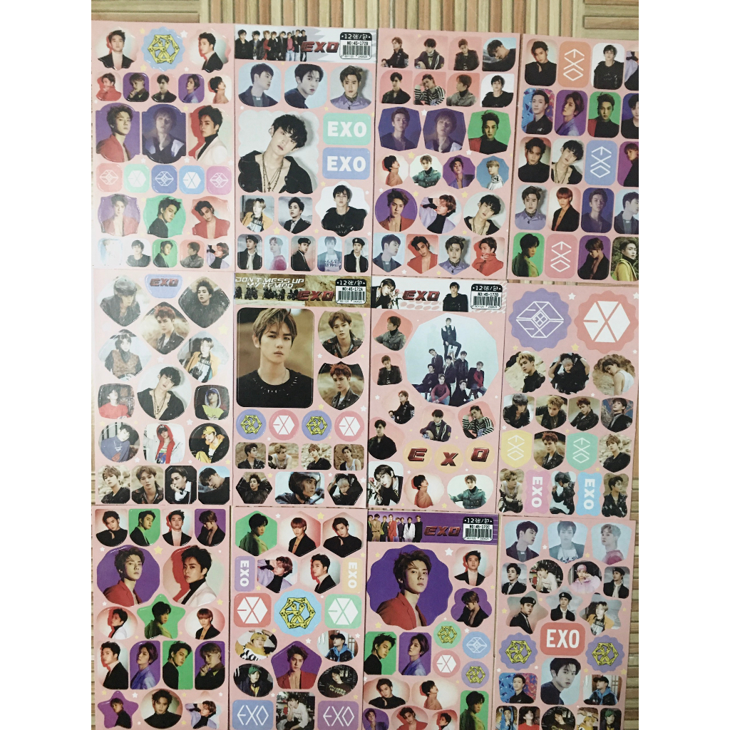 Set 12 hình dán trang trí EXO siêu đẹp (ảnh thật)