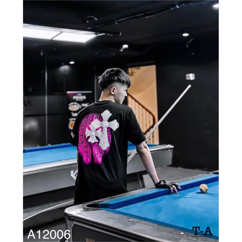 Áo Thun Cotton Nam Nữ Chrome Heart In 2 Mặt Cổ Tròn Mùa Hè Mới Nhất