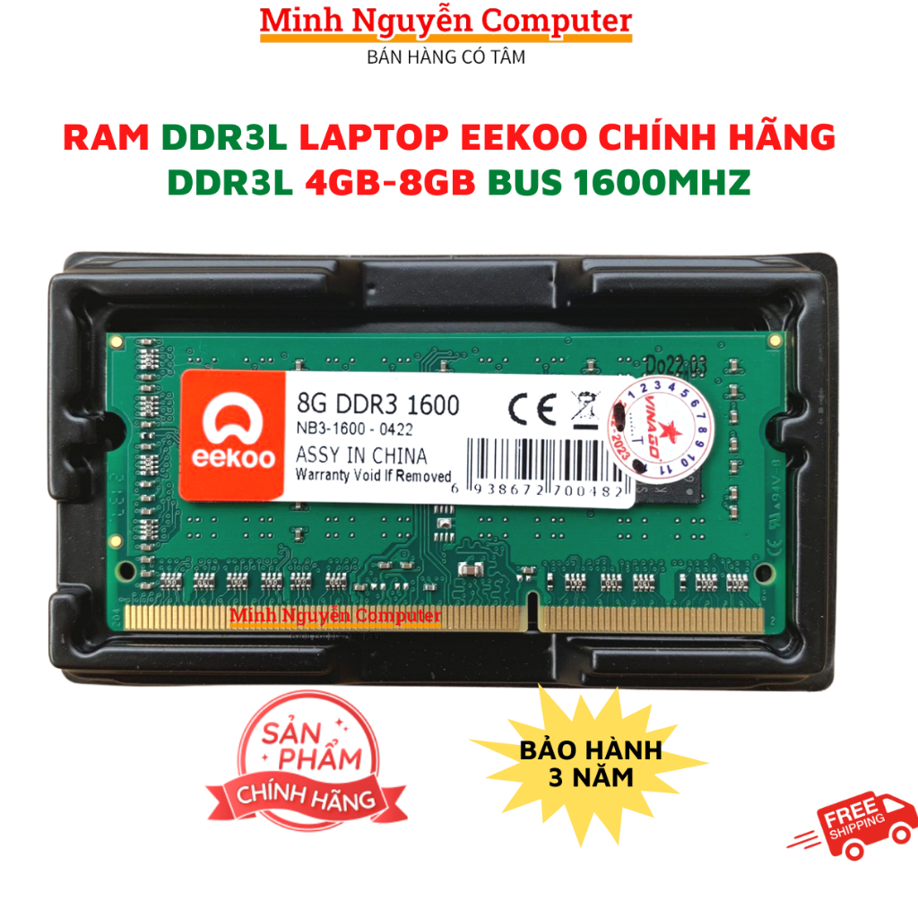 Ram Laptop 8GB/4GB DDR3L Bus 1600MHz EEKOO dùng cho Laptop, Chính hãng - Bảo hành 3 năm | BigBuy360 - bigbuy360.vn