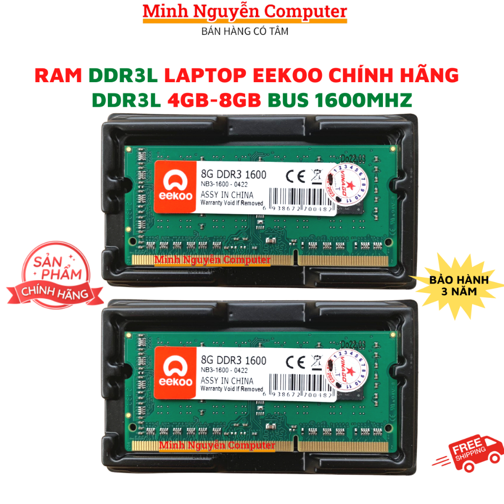 Ram Laptop 8GB/4GB DDR3L Bus 1600MHz EEKOO dùng cho Laptop, Chính hãng - Bảo hành 3 năm | BigBuy360 - bigbuy360.vn