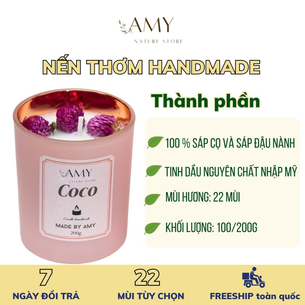 Set nến thơm quà tặng handmade cao cấp thơm phòng ngủ thư giãn trang trí